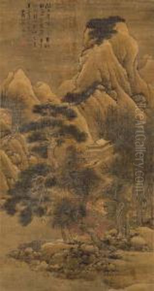 Landscape After Wang Wei Oil Painting by Lan Ying