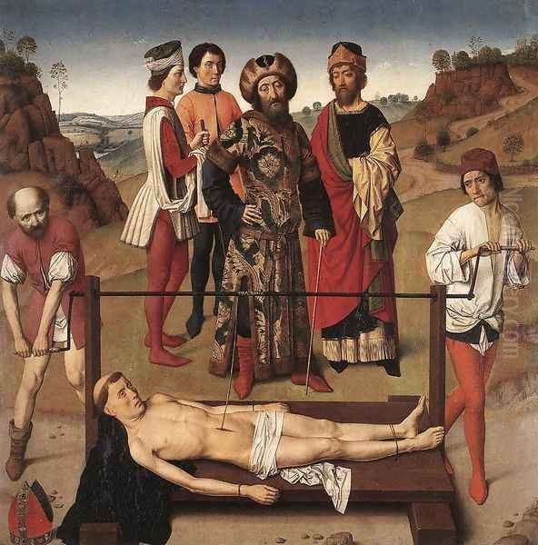 Martyrdom of St Erasmus (central panel) c. 1458 Oil Painting by Dieric the Elder Bouts