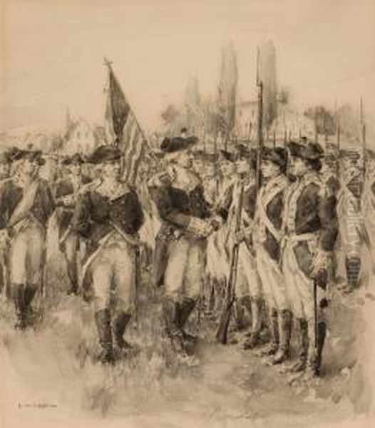 Washington With His Troops Oil Painting by Frederick Coffay Yohn