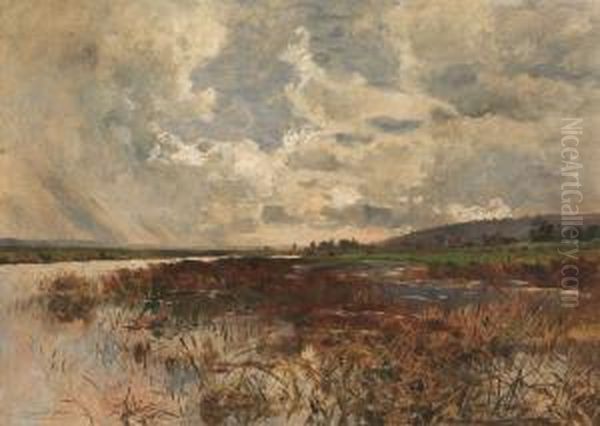 Paysage De Normandie Oil Painting by Edmond Charles Jos. Yon