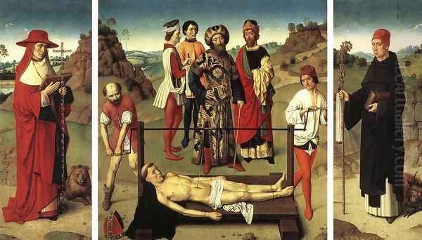 Martyrdom of St Erasmus (triptych) Oil Painting by Dieric the Elder Bouts