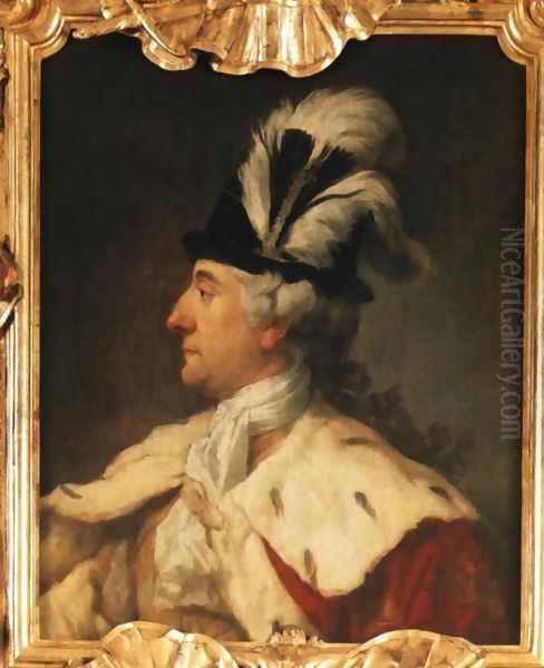 Portrait of King Stanislaus Augustus in a Plumed Hat Oil Painting by Marcello Bacciarelli