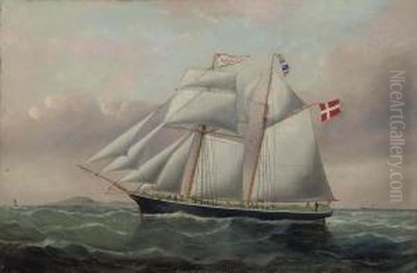 The Danish Topsail Schooner 
Hansine Oil Painting by William Howard Yorke