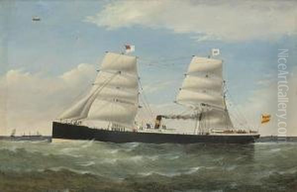 The Steam And Sail Vessel S.s. 
Emiliano 
At Sea Oil Painting by William Howard Yorke