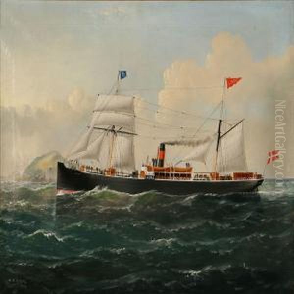 The S/s Laura, Dfds Shipping Company, Denmark Oil Painting by William Howard Yorke