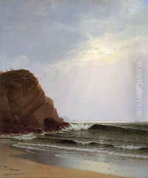 Otter Cliffs, Mount Desert Island, Maine Oil Painting by Alfred Thompson Bricher