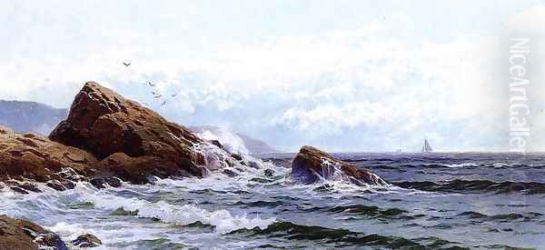 Crashing Waves Oil Painting by Alfred Thompson Bricher