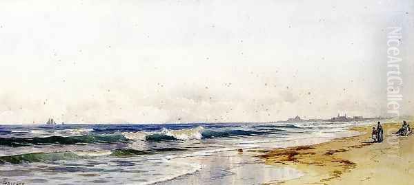 Far Rockaway Beach Oil Painting by Alfred Thompson Bricher