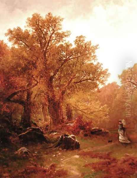 Autumn Stroll Oil Painting by Alfred Thompson Bricher