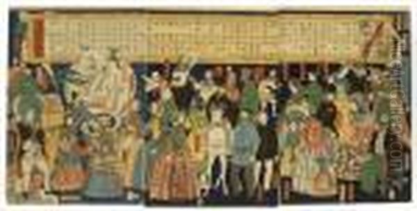 Depicting Various Foreigners Oil Painting by Utagawa Yoshiiku