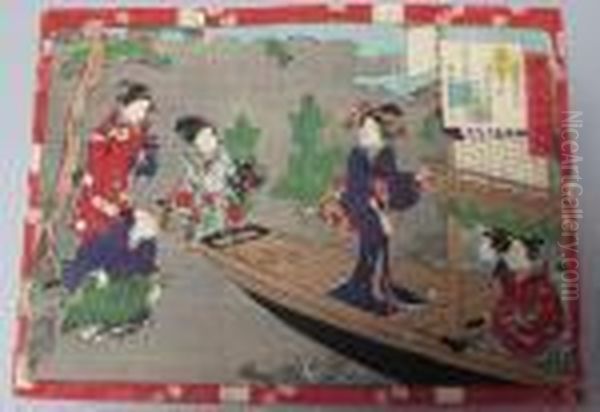 Tales Of Genji Oil Painting by Utagawa Yoshiiku