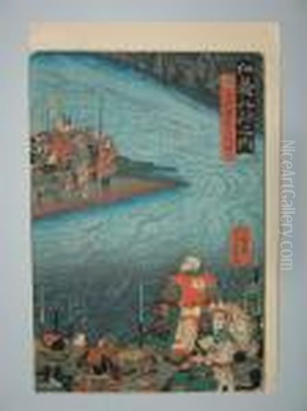 Takeda Shingen Oil Painting by Utagawa or Ando Hiroshige