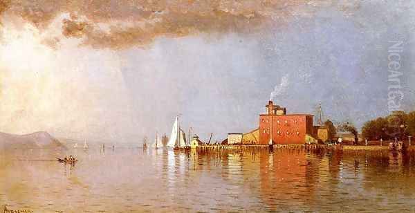 Along the Hudson Oil Painting by Alfred Thompson Bricher