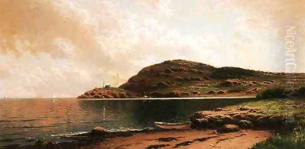 Beached Rowboat Oil Painting by Alfred Thompson Bricher