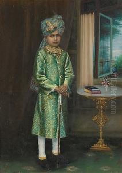 India, Late 19th/early 20th Century Oil Painting by Arthur, Art Young