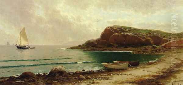 Seascape with Dories and Sailboats Oil Painting by Alfred Thompson Bricher