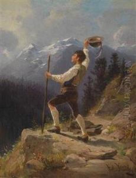 A Young Man In The Highlands Oil Painting by Edward Young