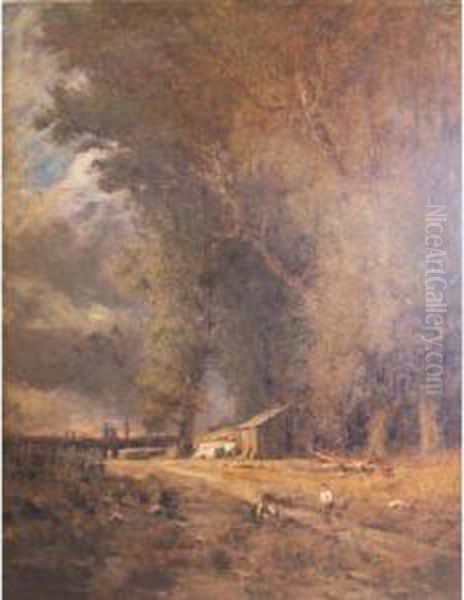 Along A Country Road Oil Painting by Harvey Otis Young