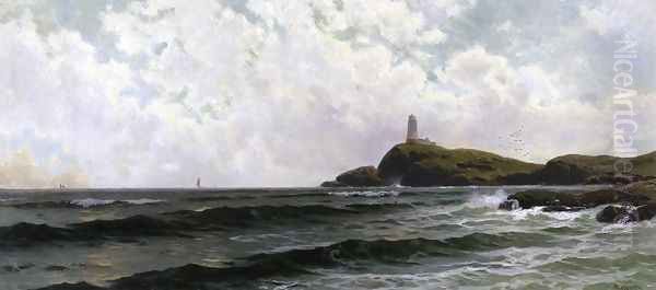 White Island Lighthouse, Isles of Shoals Oil Painting by Alfred Thompson Bricher