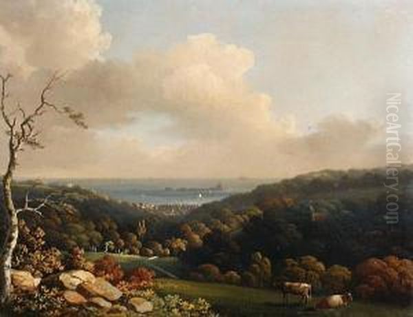 A View Of Elizabeth Castle And Part Of Sthelier, Jersey Oil Painting by Tobias Young