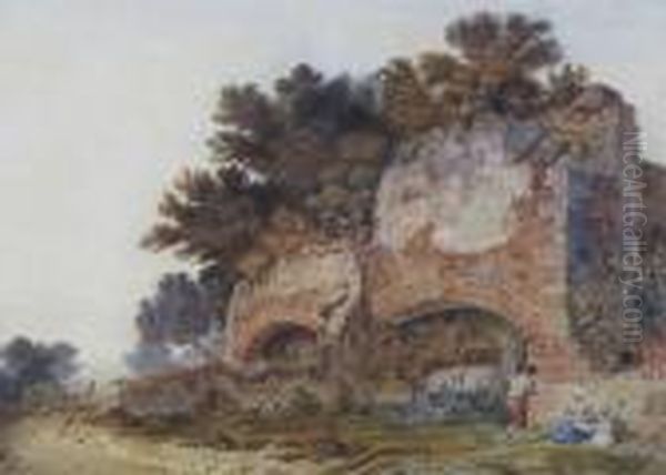 Ruins At Hangham, Near Handcross, Sussex Oil Painting by Tobias Young