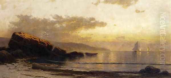 Sunset Coast Oil Painting by Alfred Thompson Bricher