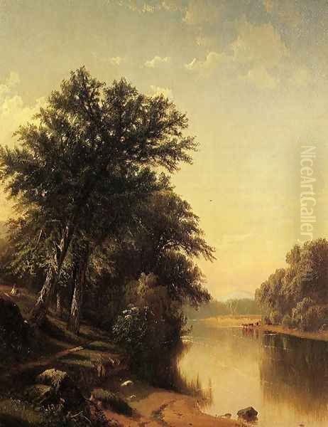 By the River Oil Painting by Alfred Thompson Bricher