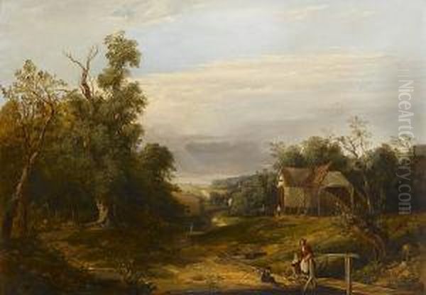 View At Newport, Essex Oil Painting by John Mallows Youngman