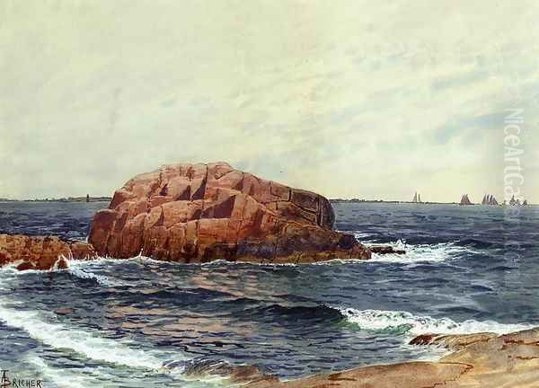 Rocks near the Coast Oil Painting by Alfred Thompson Bricher