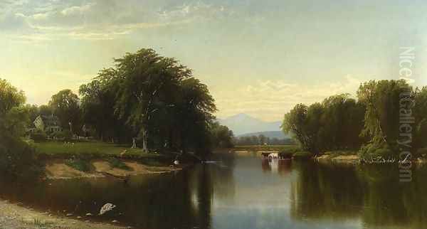 Saco River, New Hampshire Oil Painting by Alfred Thompson Bricher