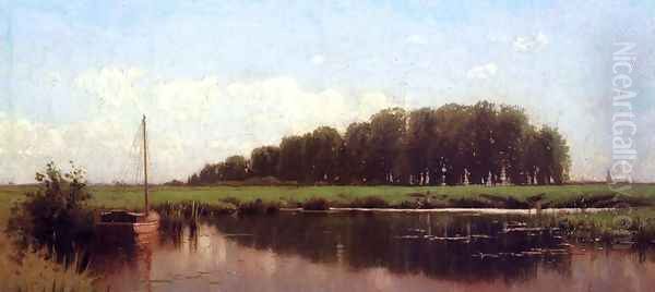 Duck Shootig on the Marshes Oil Painting by Alfred Thompson Bricher