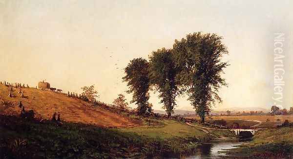 Haying Oil Painting by Alfred Thompson Bricher