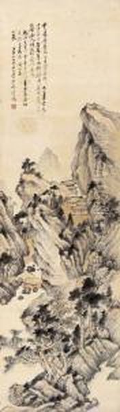 Landscape After The Style Of Dong Si Weng Oil Painting by Gu Yun