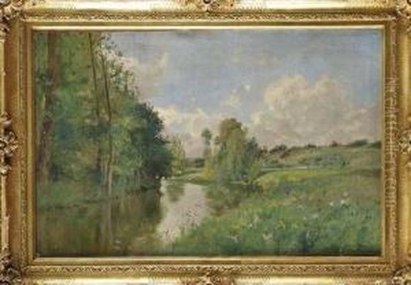 Paysage De Riviere Oil Painting by Edmond Yvon