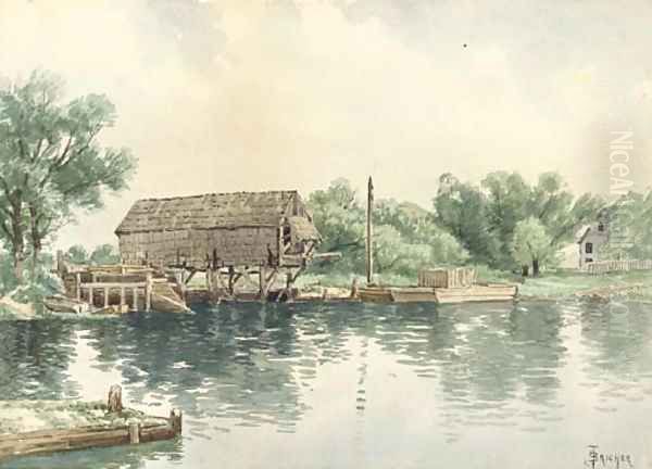 The Boathouse Oil Painting by Alfred Thompson Bricher