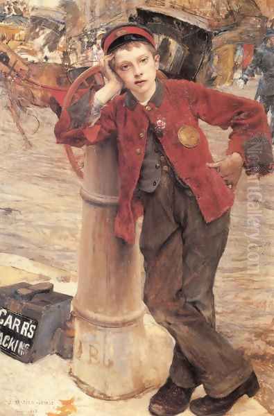 Lepage The London Bootblack Oil Painting by Jules Bastien-Lepage