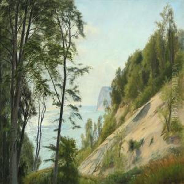 The White Cliff Of Moen Oil Painting by Christian Zacho