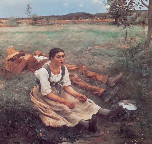 Haymakers Oil Painting by Jules Bastien-Lepage