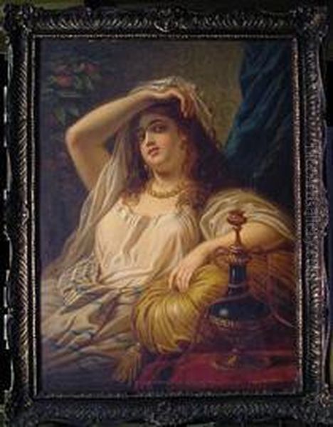 Portrait Of An Arabian Maiden Oil Painting by Marcel Johann Zadorecki