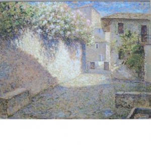 View Of A Village Street Oil Painting by Luigi Zago