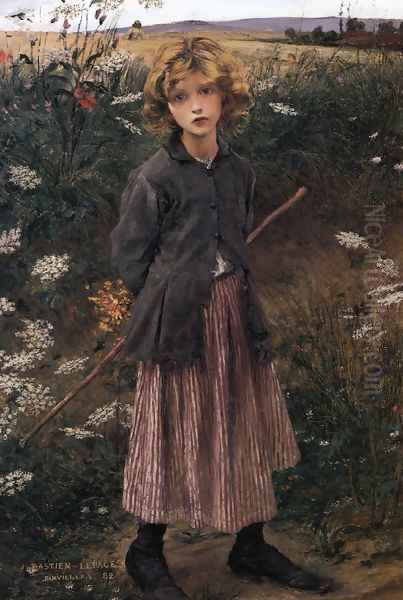 Roadside Flowers, The Little Shepherdess Oil Painting by Jules Bastien-Lepage