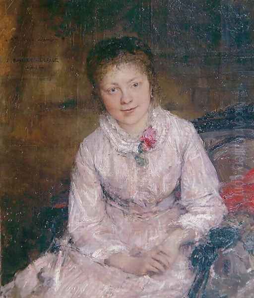 Portrait of a young woman Oil Painting by Jules Bastien-Lepage