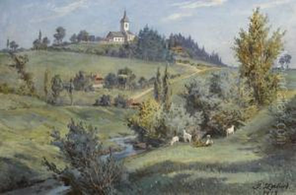 Ansicht Der Kirche Von Wahlern Oil Painting by Johann Zahnd