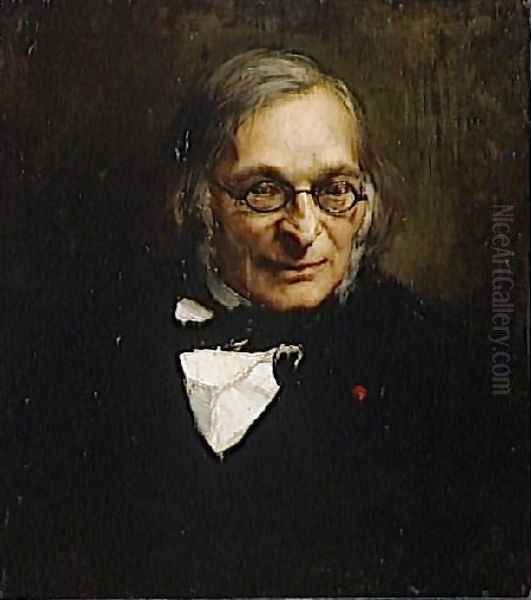 Portrait of French philosopher Adolphe Franck Oil Painting by Jules Bastien-Lepage