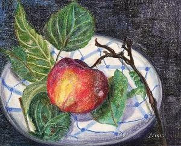 Stillleben Mit Apfel. Oil Painting by Emmanuel Zairis