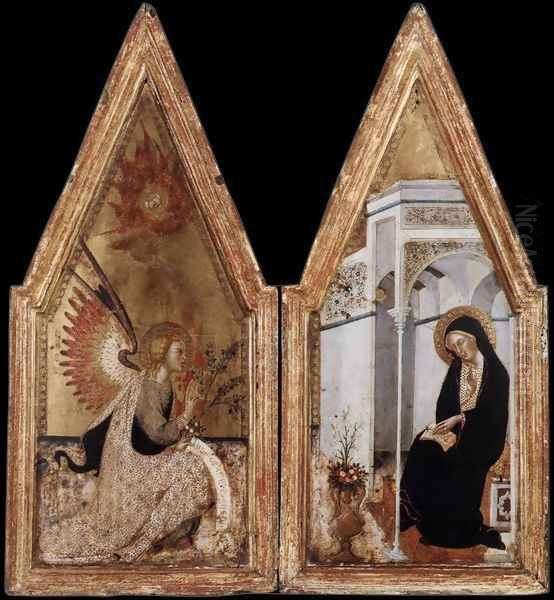 Annunciation c. 1383 Oil Painting by Manfredi de Battilor Bartolo Di Fredi Fredi