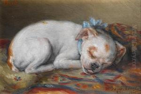 Bob Sleeping Oil Painting by Marie Zajaczkowska