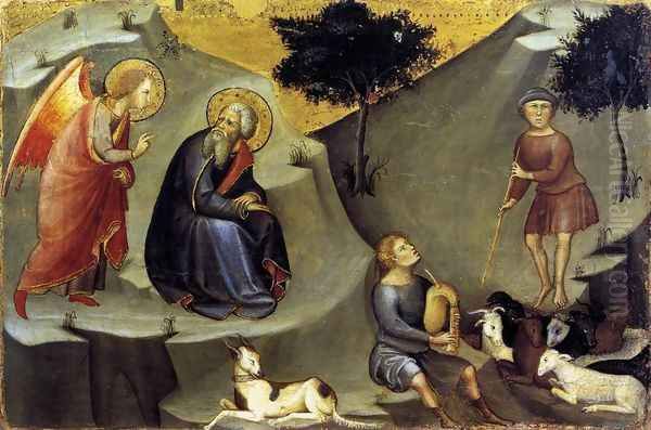 The Annunciation to Joachim c. 1383 Oil Painting by Manfredi de Battilor Bartolo Di Fredi Fredi