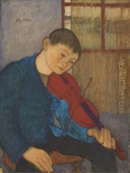 Joueur De Violon Oil Painting by Eugene Zak