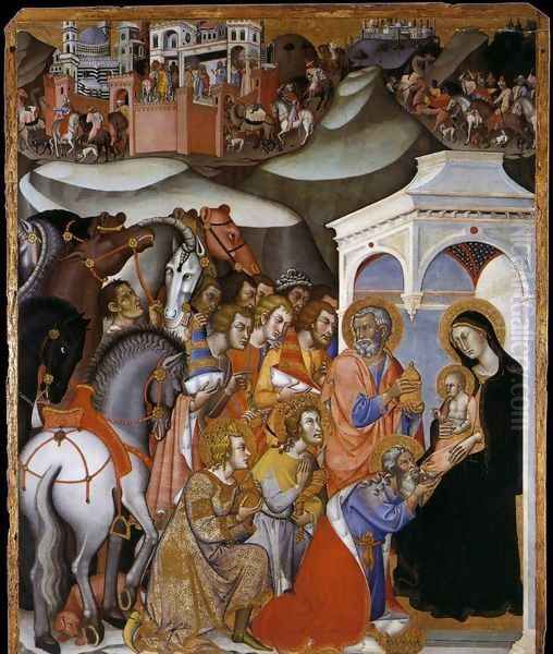 The Adoration of the Magi 1385-88 Oil Painting by Manfredi de Battilor Bartolo Di Fredi Fredi